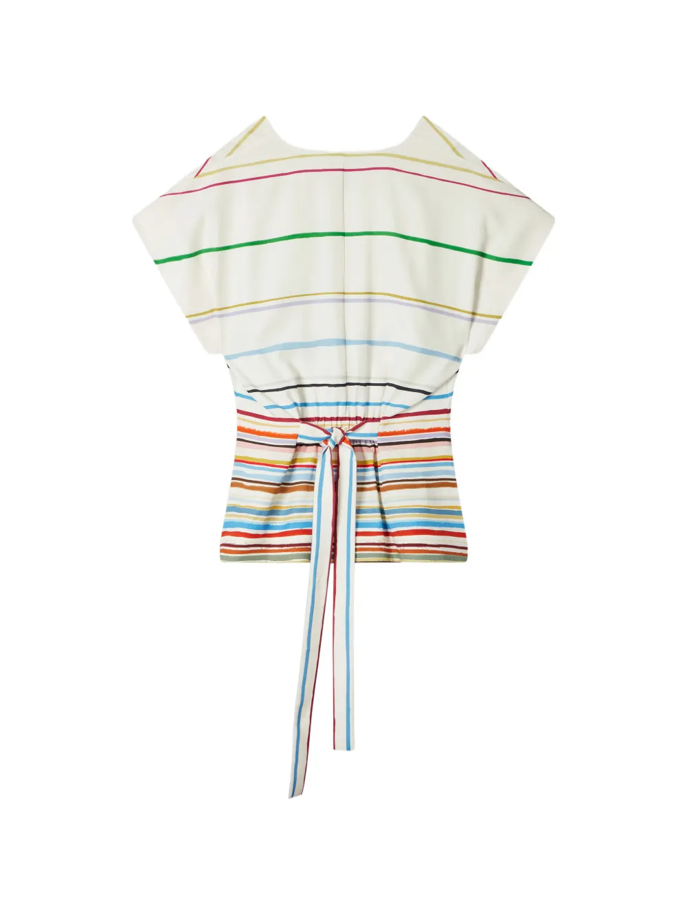  Paul Smith Signature-stripe Tie-waist Top - Neutrals 