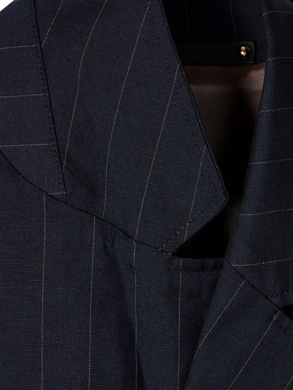 Paul Smith Jack met krijtstreep en zak Blauw