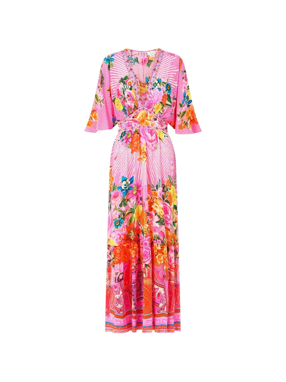 Camilla Abito lungo a fiori - Rosa