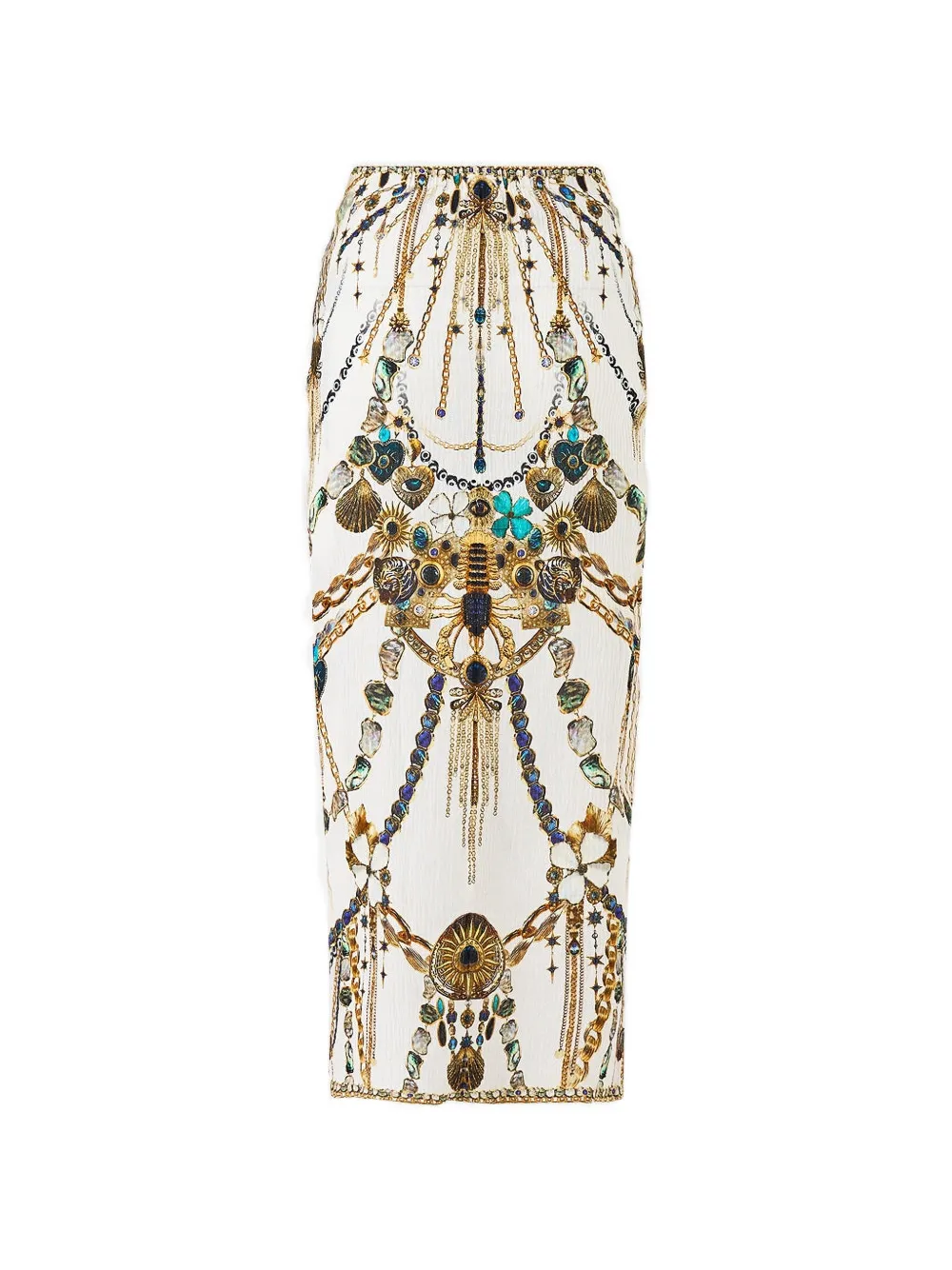  Camilla Tie-front Midi Skirt - White 