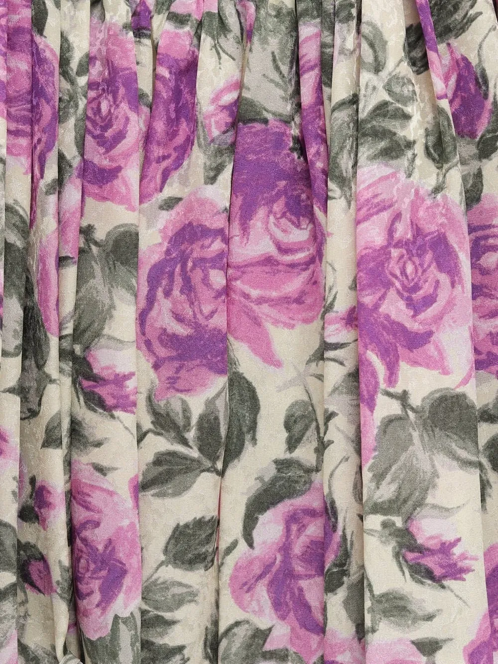 Chloé Cropped zijden top met bloemenprint en pofmouwen Paars