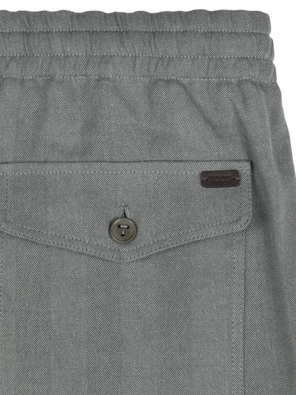 Tod's Linnen broek met trekkoord en visgraatpatroon Grijs