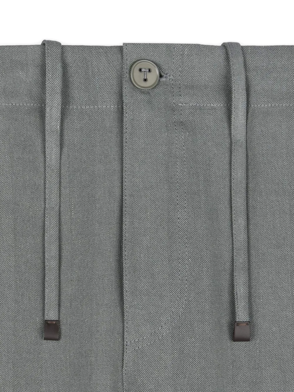 Tod's Linnen broek met trekkoord en visgraatpatroon Grijs