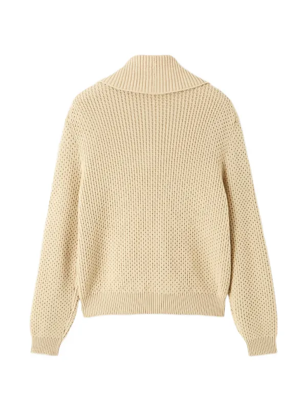 Loro Piana Shivling waffle-knit quarter-zip Sweater | Neutrals