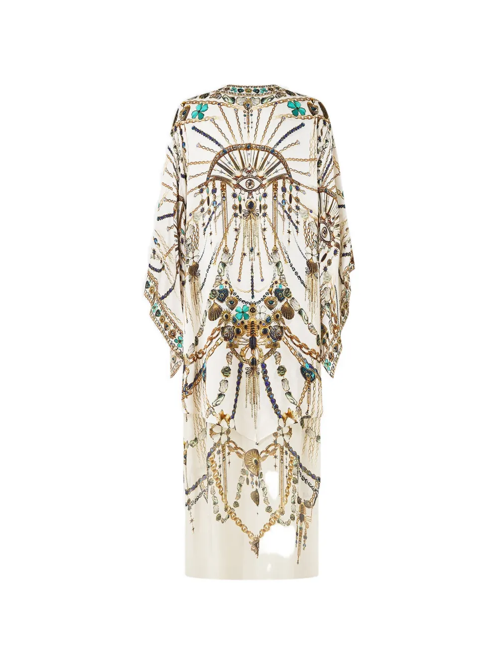 Camilla Chain-print Kimono In Neutral