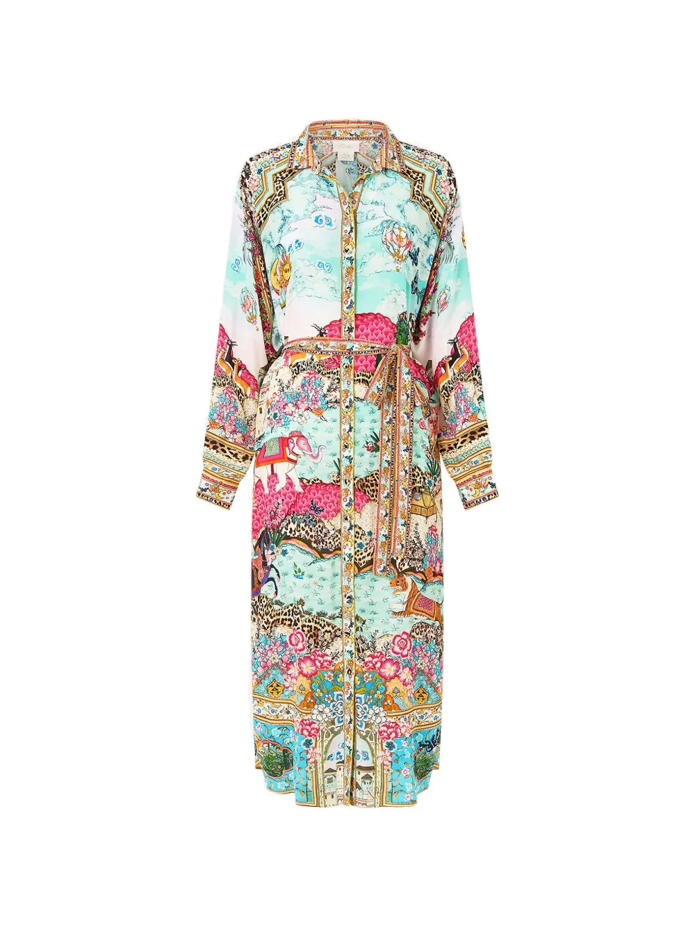 Camilla belted midi dress - Blu