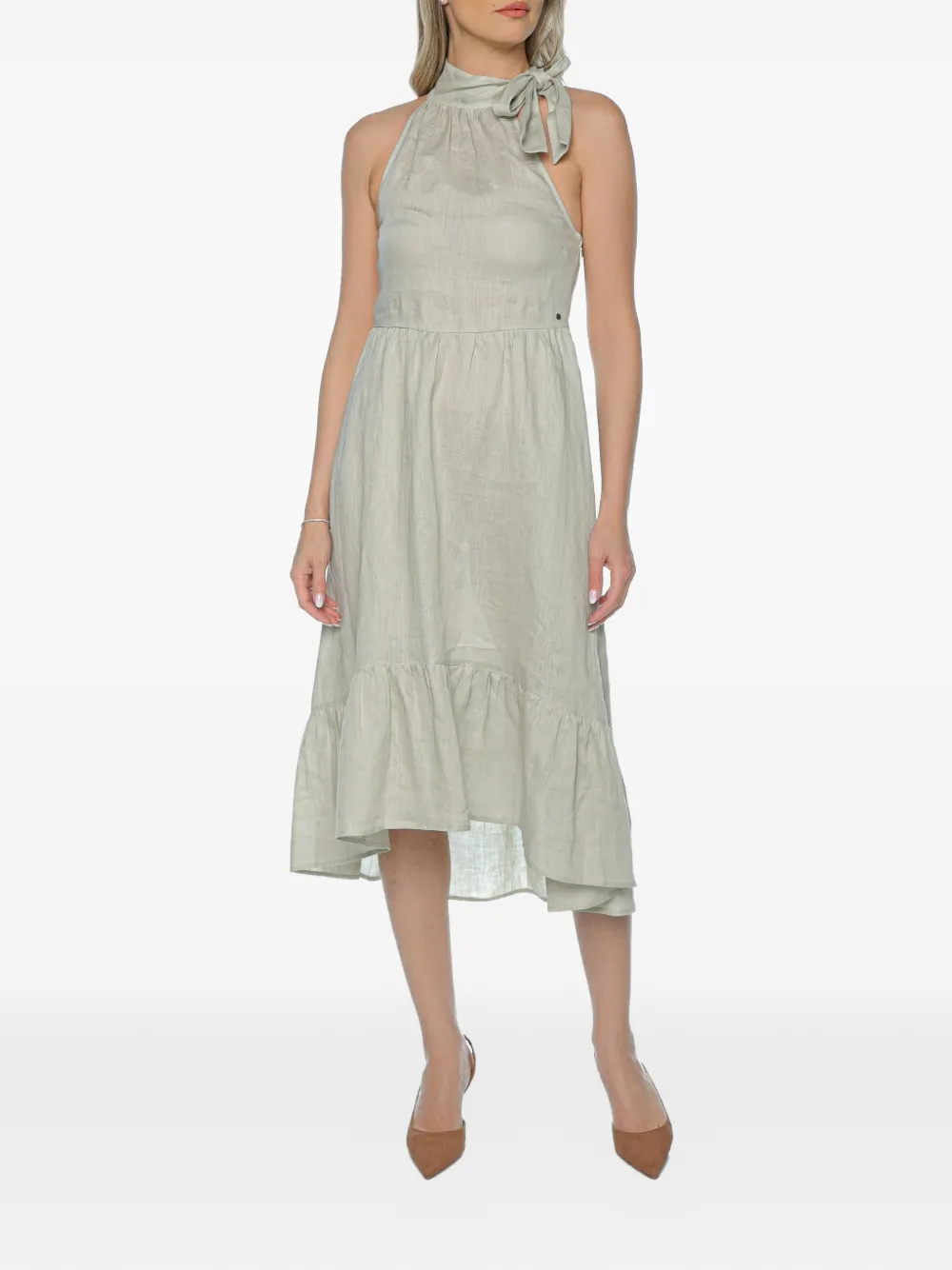 Armani Exchange halterneck A-line dress - Verde