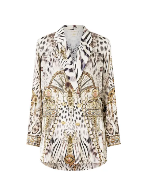 Camilla double-breasted printed jacket