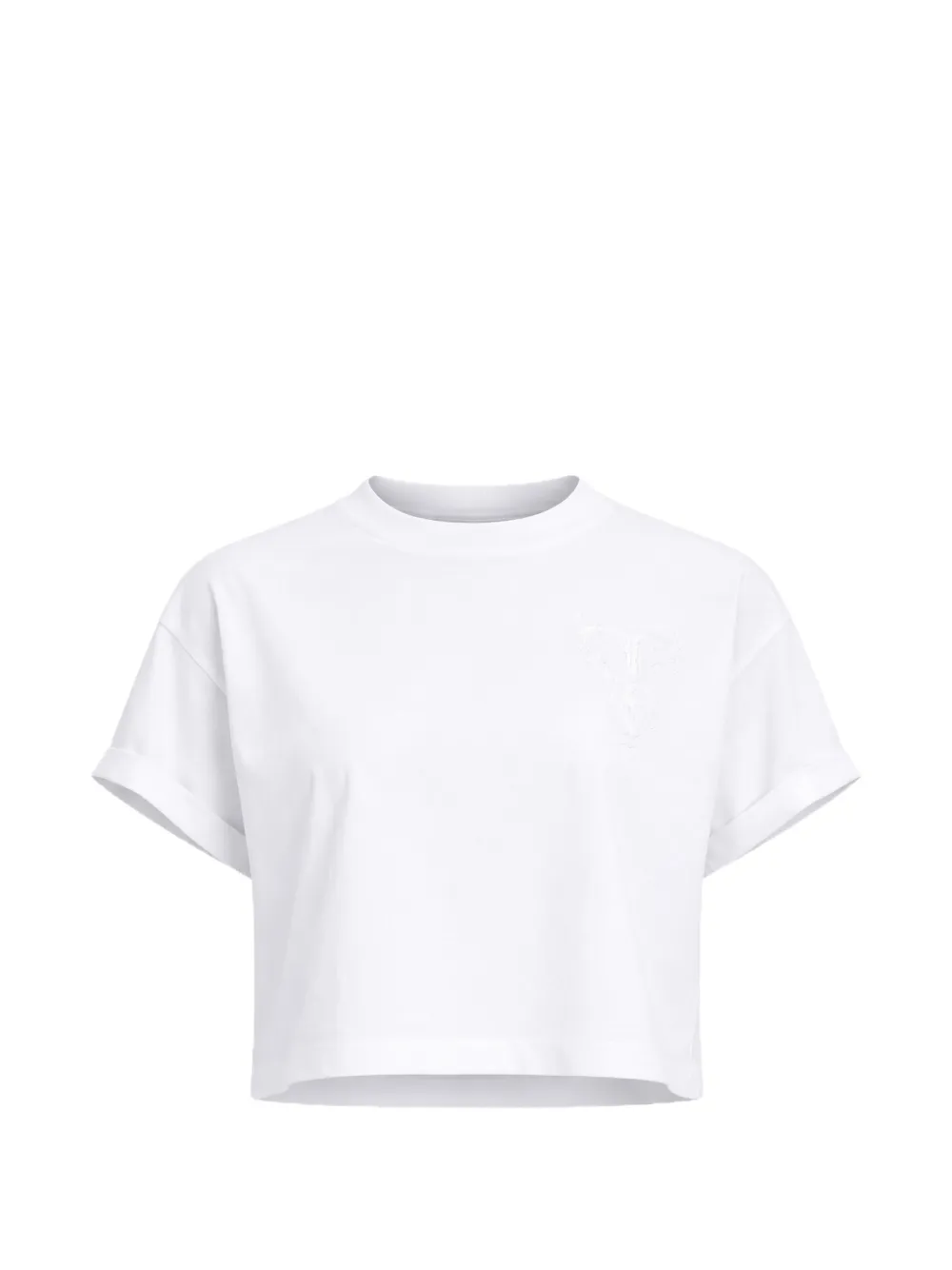 TWINSET embroidered cropped T-shirt - Bianco