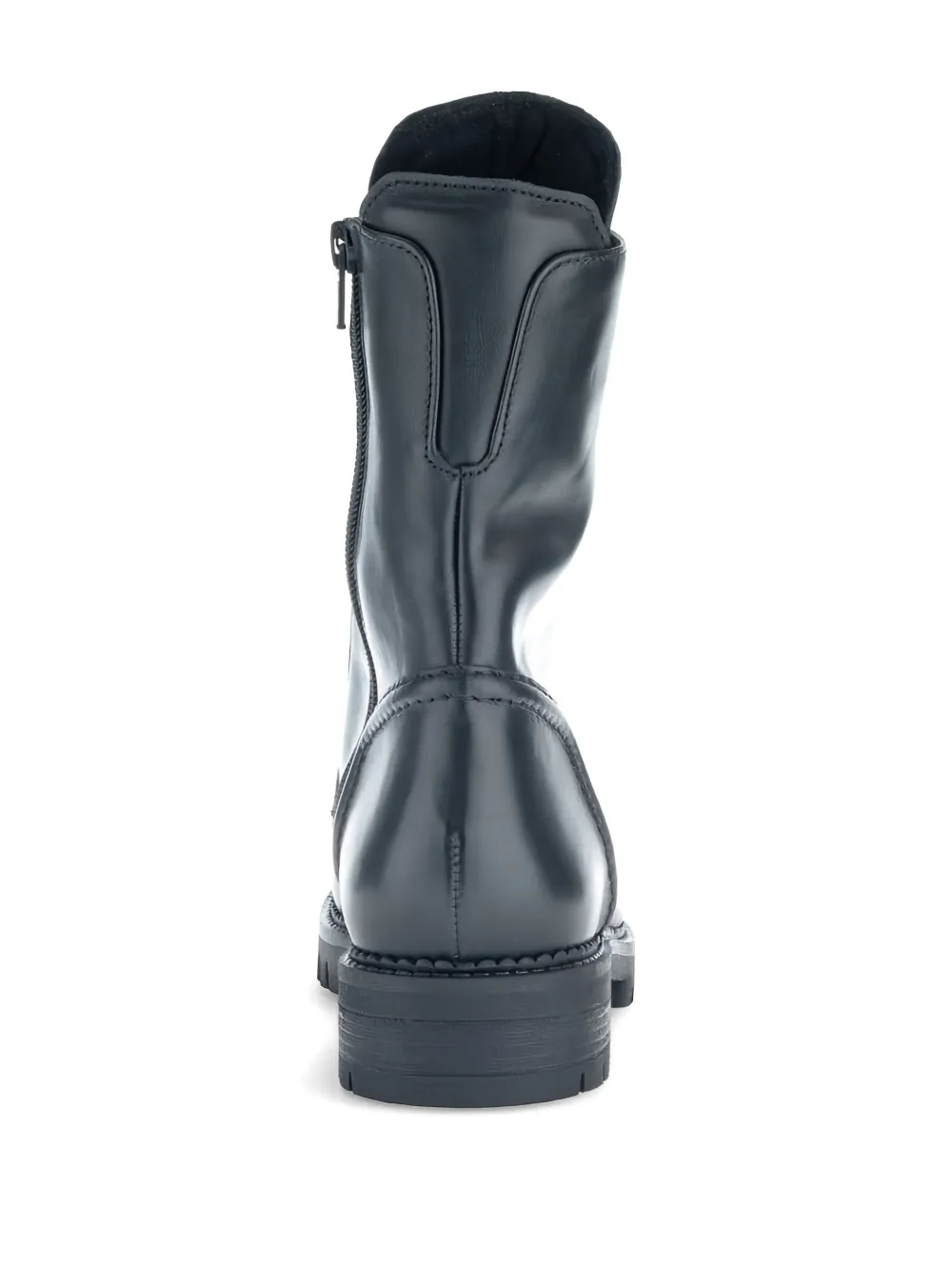  Gabor Leather Combat Boots - Black 