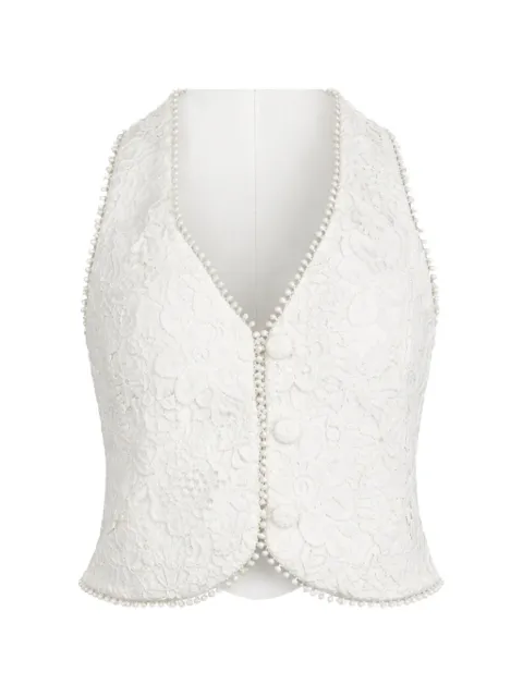 Waimari floral lace button vest