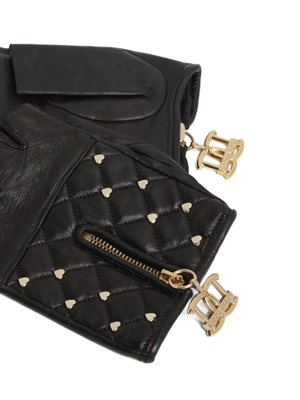 DSQUARED2 Gewatteerde handschoenen met studs Zwart