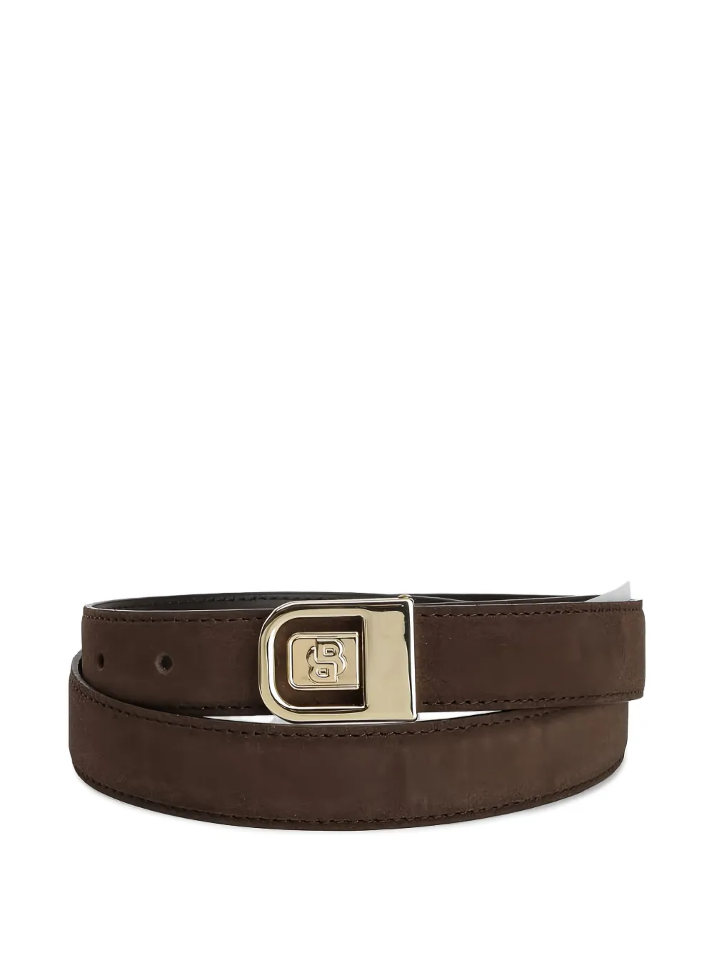 BOSS logo-detail buckle belt - Braun