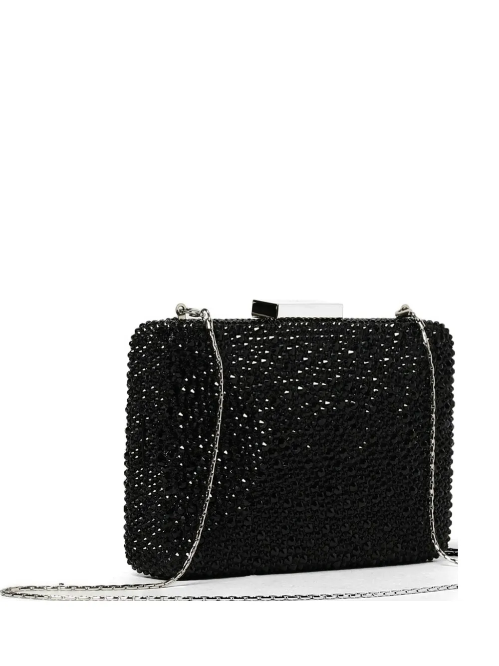 Twenty Four Haitch Embellished Chain Shoulder Bag In Black
