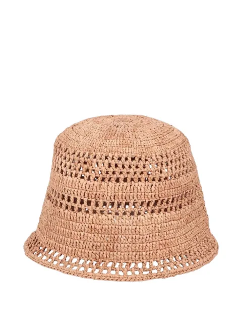 Chloé Sunset logo-patch raffia bucket hat