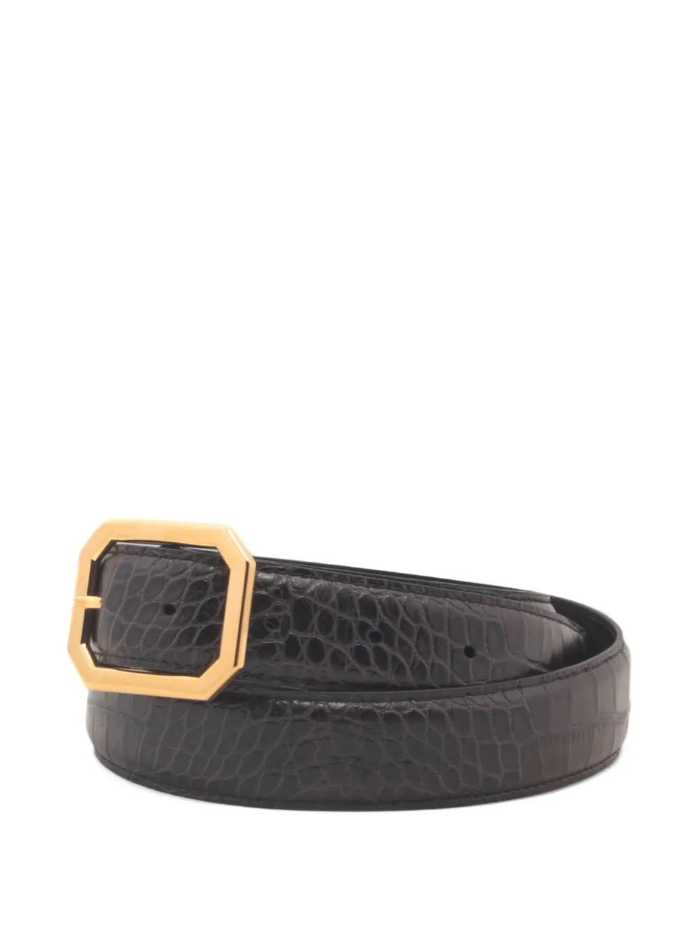 Nili Lotan octagonal buckle belt - Marrone