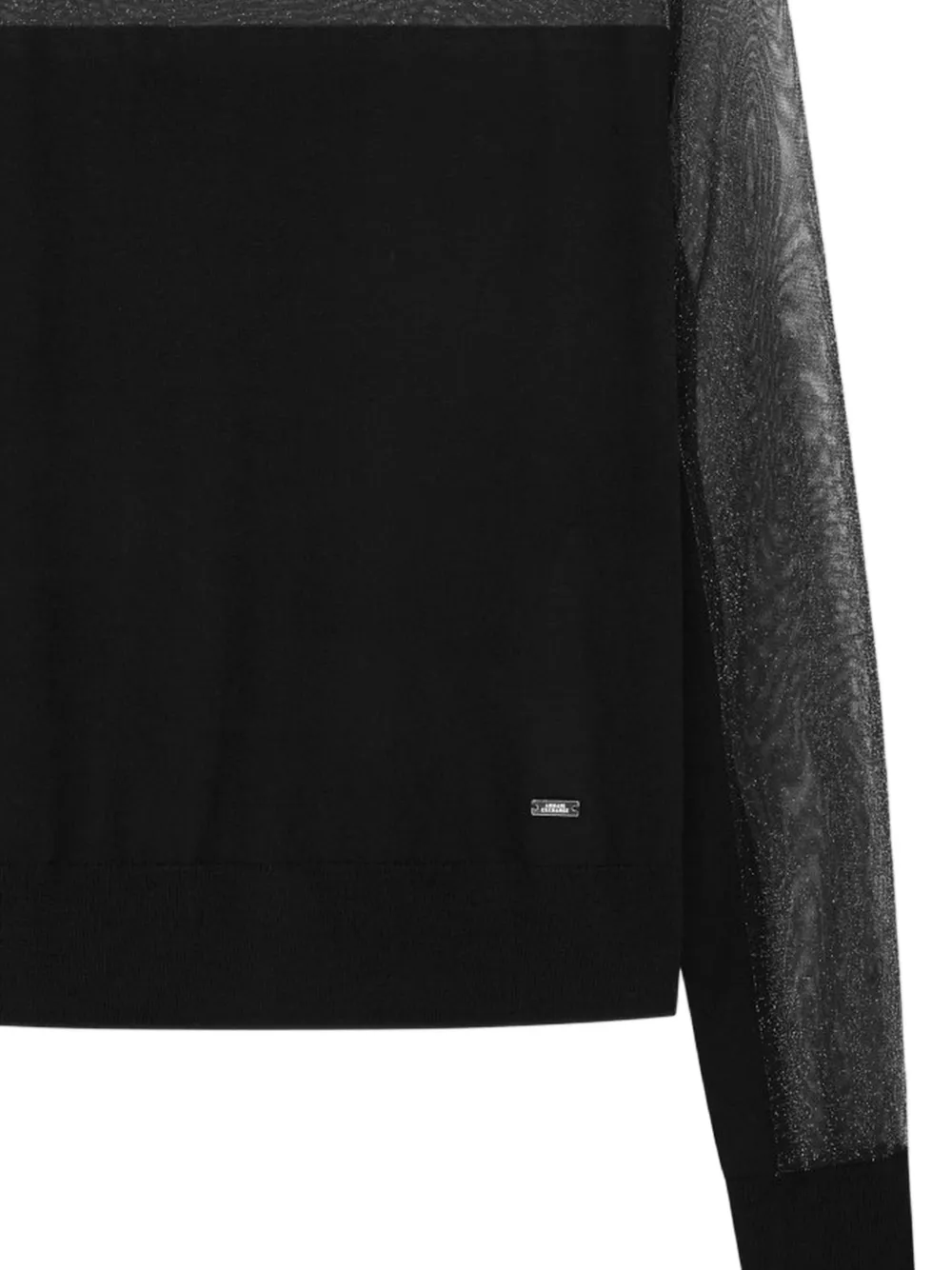  Armani Exchange See-through Long-sleeve Sweater - Black 