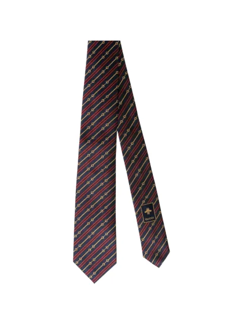 Gucci striped horsebit-pattern tie