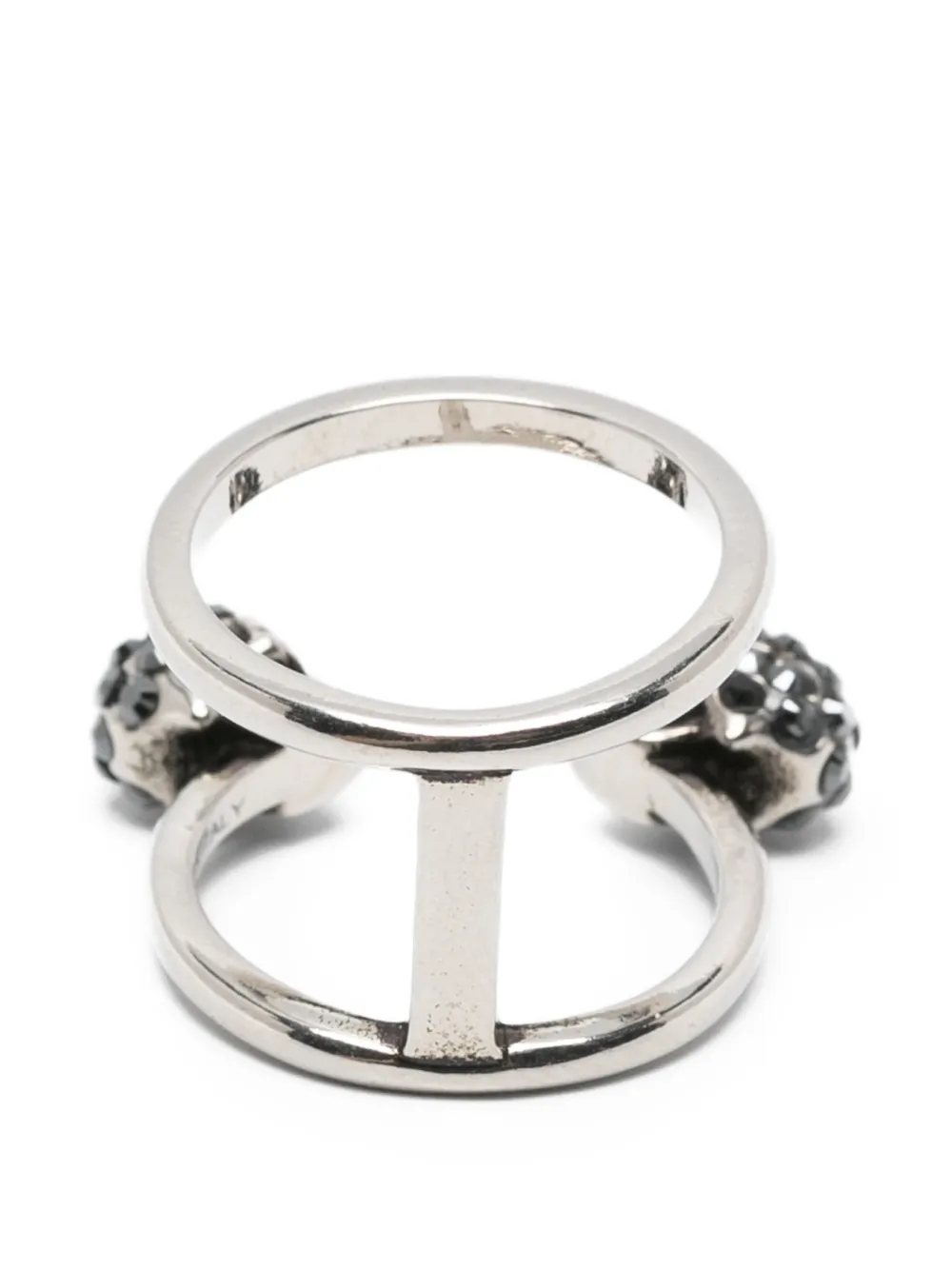アクセサリー Alexander McQueen skull double ring Alexander McQueen skull-embellished Double Ring | Silver | FARFETCH