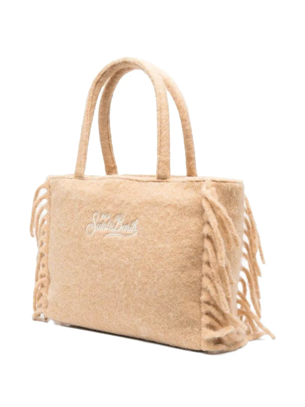  Mc2 Saint Barth Fringed Embroidered Tote Bag - Neutrals 