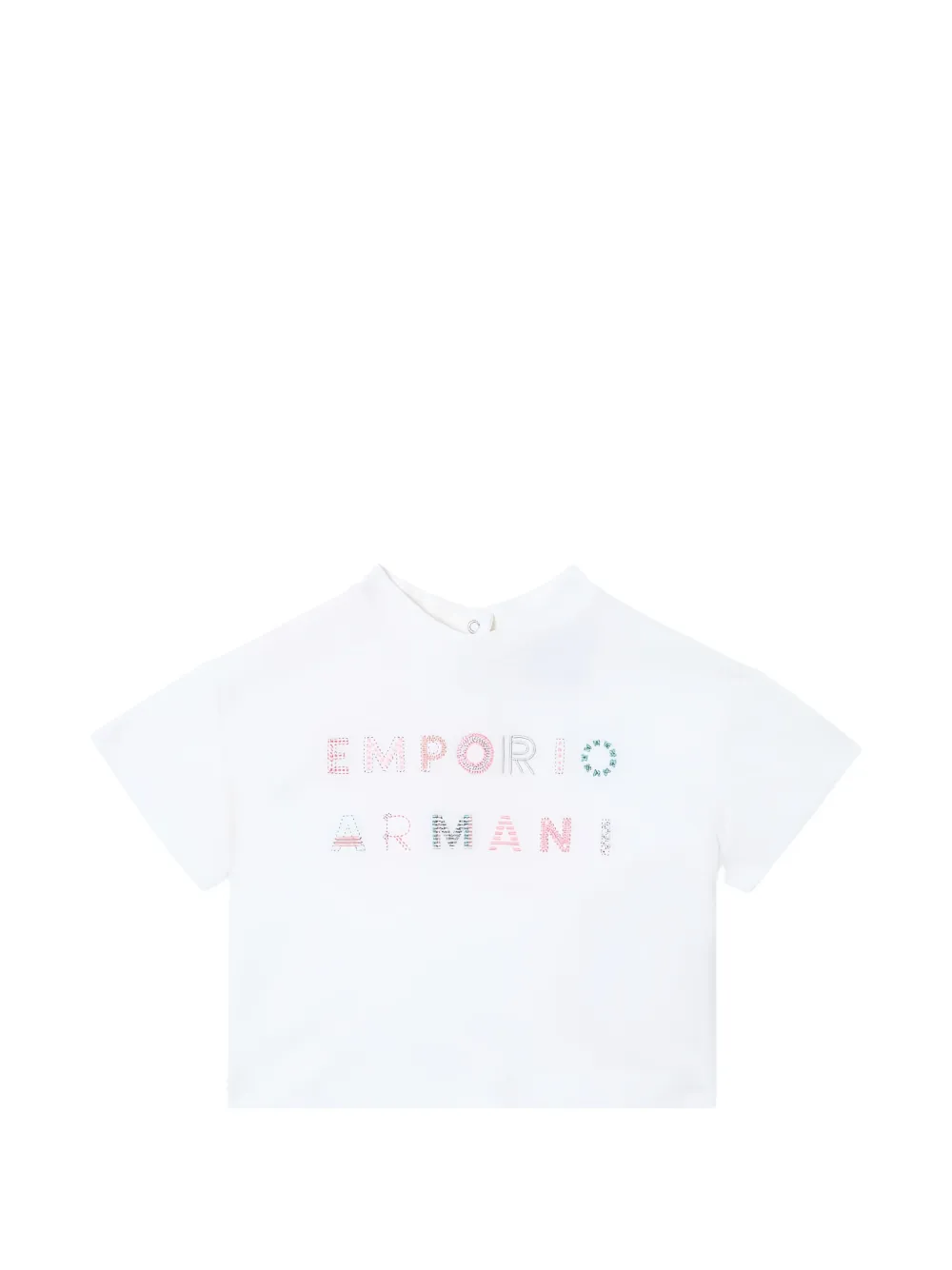 Emporio Armani Kids embroidered t-shirt - Bianco