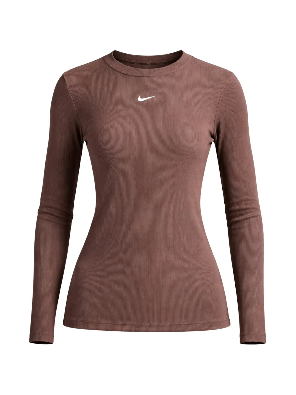 Nike ribbed logo long-sleeve T-shirt - Marrone