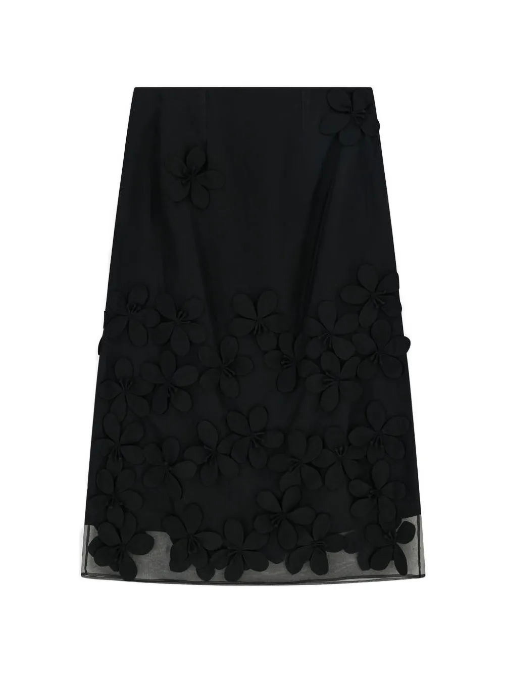 Liviana Conti floral appliquéd skirt - Nero
