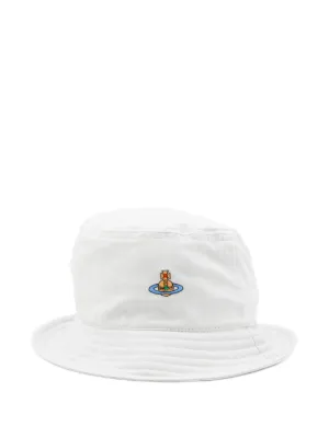 Vivienne Westwood Orb Embroidered Bucket Hat | Black | FARFETCH UK