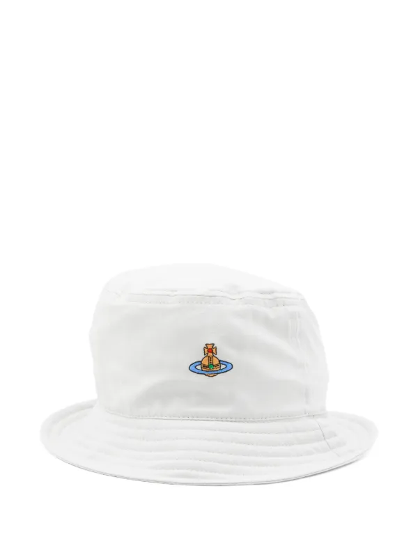 Vivienne Westwood Embroidered Bucket Hat | White | FARFETCH