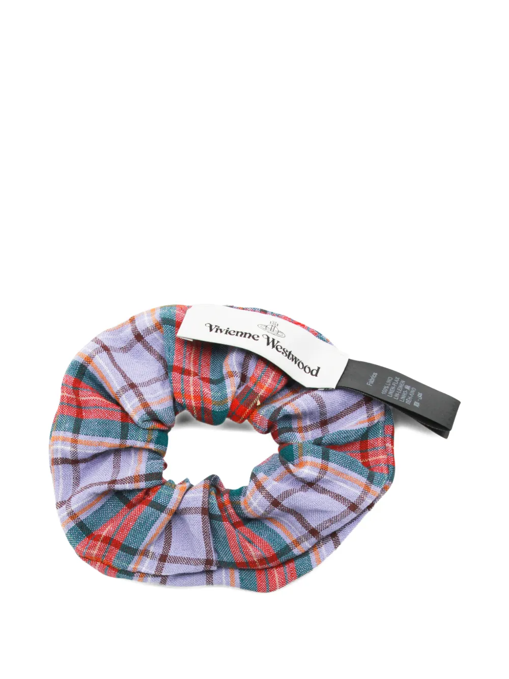 Vivienne Westwood Embroidered Plaid Scrunchie | Purple  display picture 2