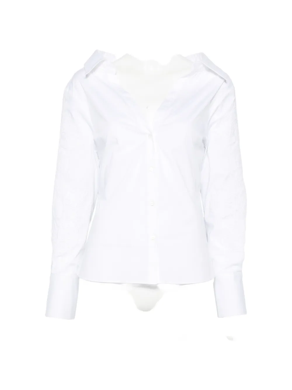 ERMANNO FIRENZE embroidery collared shirt - Bianco