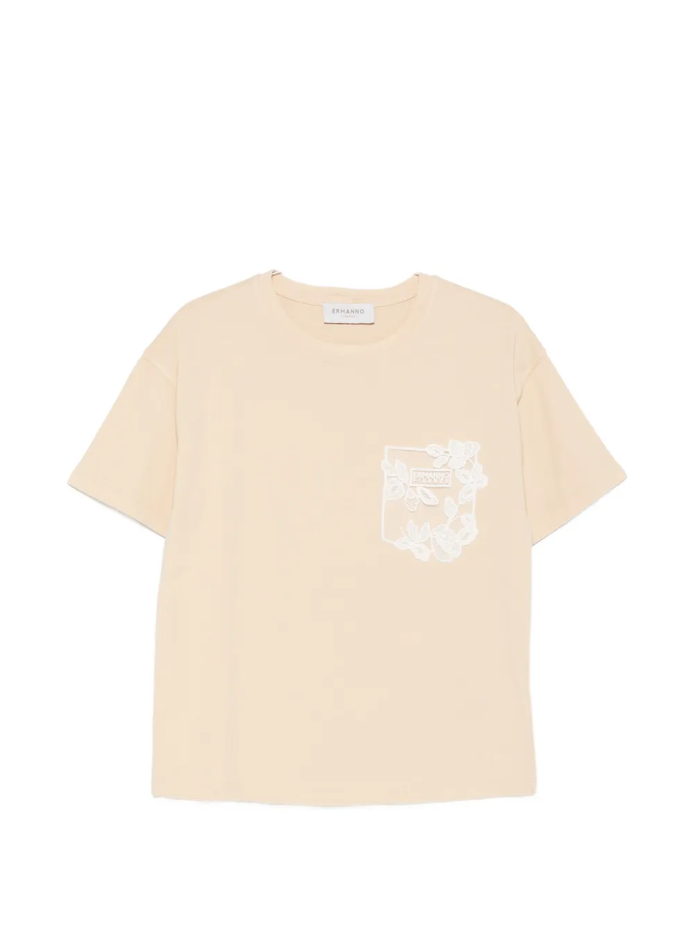 ERMANNO FIRENZE floral-pocket T-shirt - Toni neutri