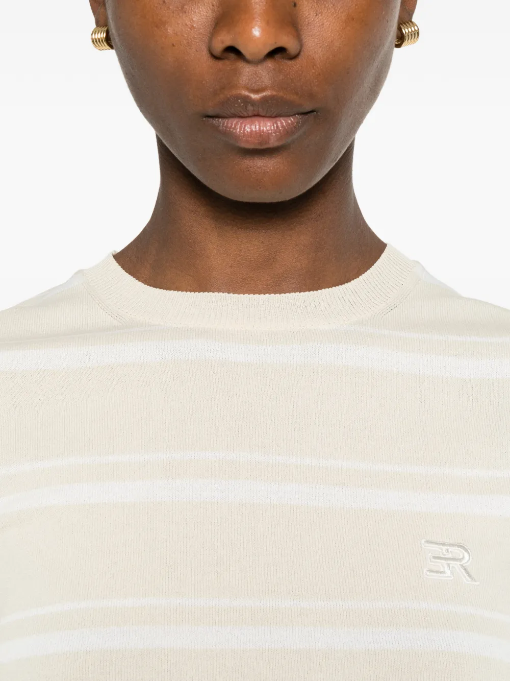 ERMANNO FIRENZE Gestreept T-shirt Beige