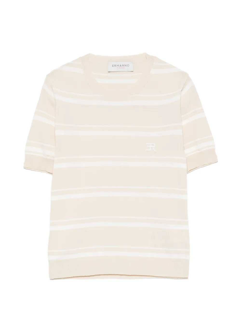 ERMANNO FIRENZE striped short-sleeve T-shirt - Toni neutri