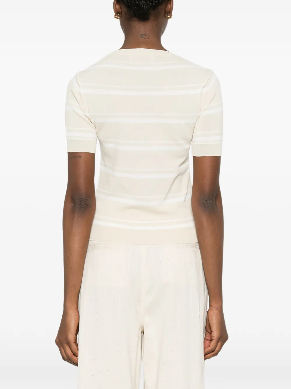 ERMANNO FIRENZE Gestreept T-shirt Beige