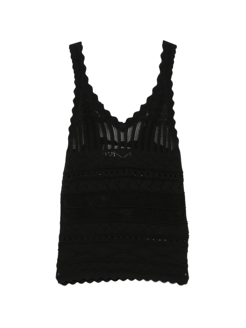 ERMANNO FIRENZE scalloped-trims top - Nero