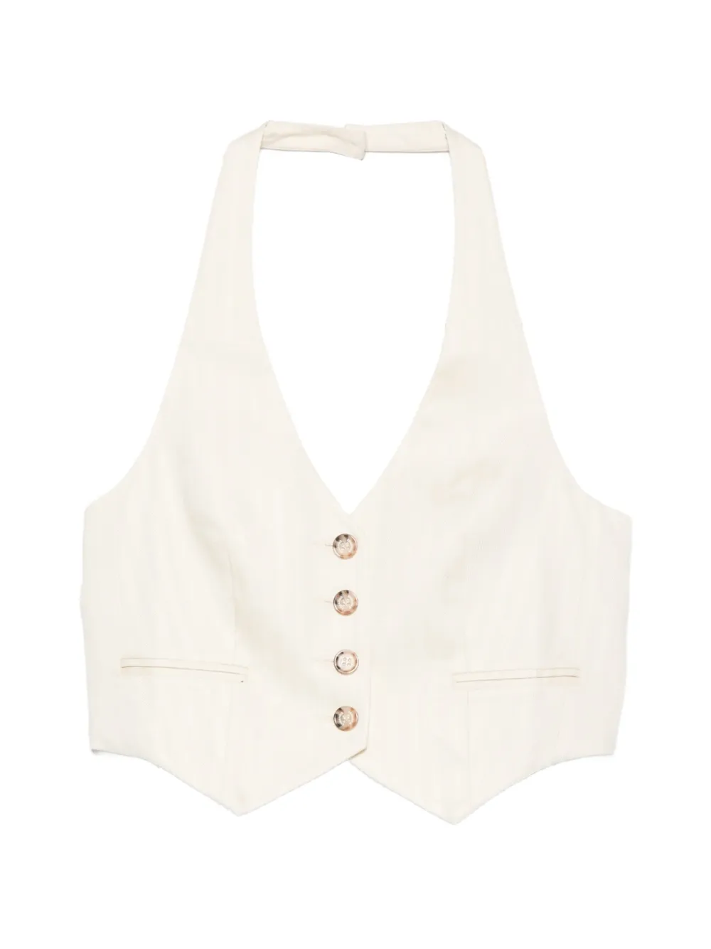 ERMANNO FIRENZE button halterneck vest - Toni neutri