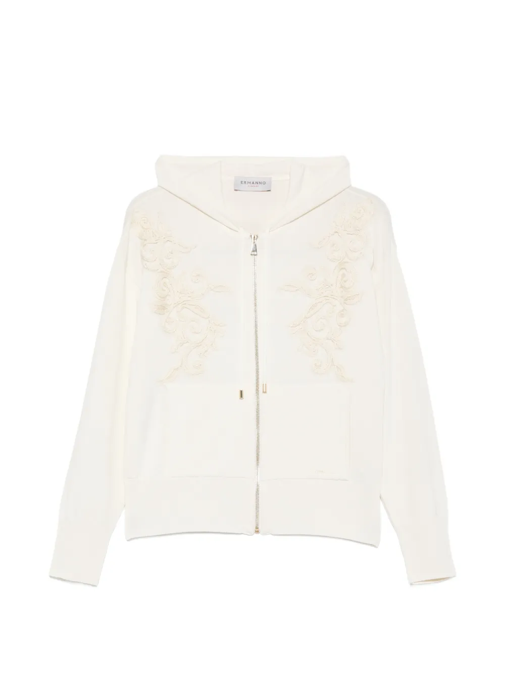ERMANNO FIRENZE embroidered hooded cardigan - Toni neutri