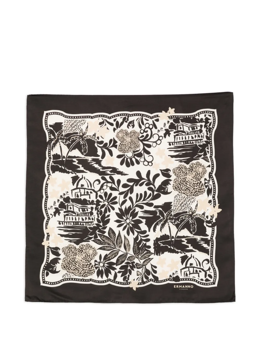 ERMANNO FIRENZE floral-print scarf - Nero