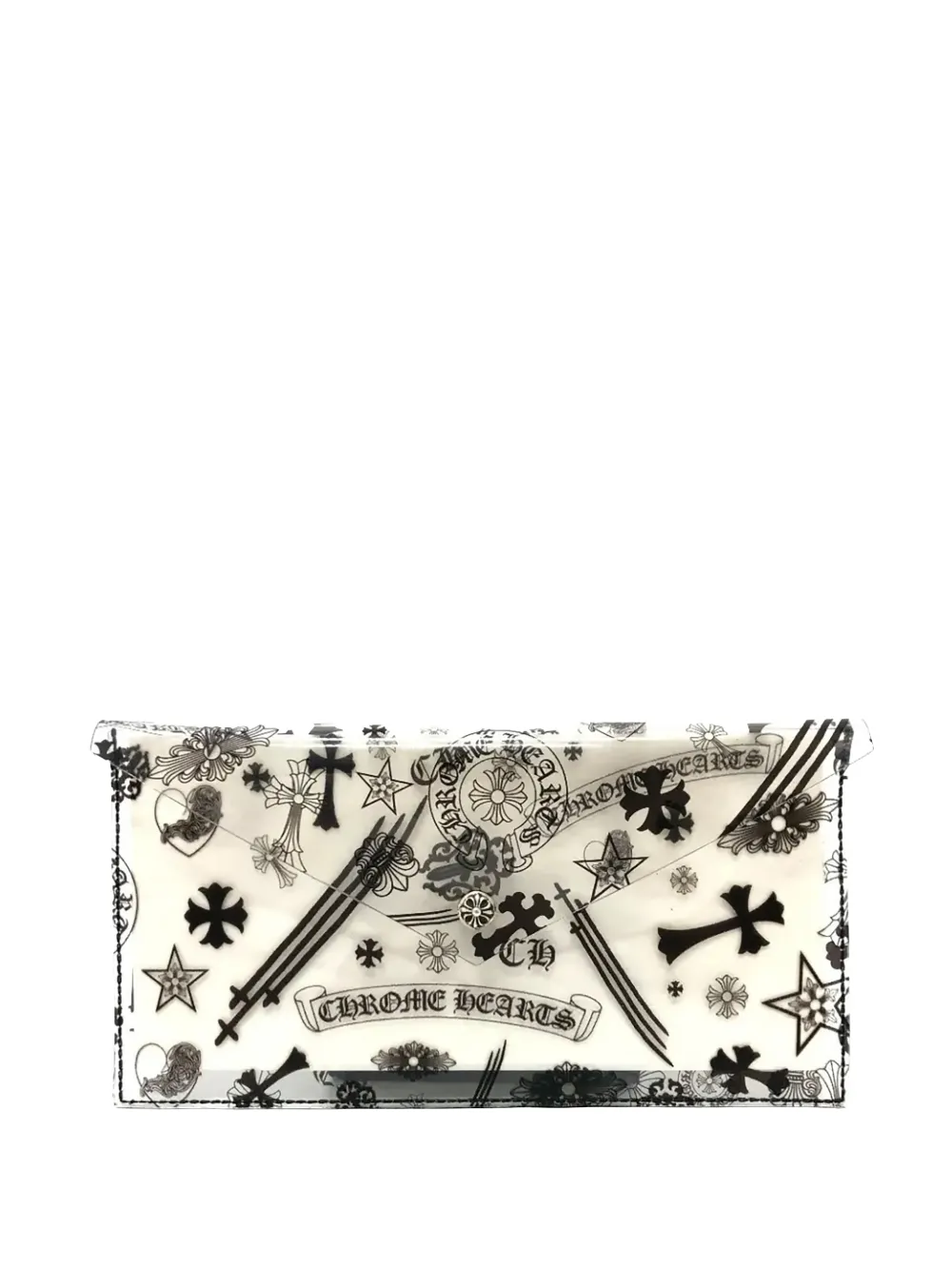 Chrome Hearts Pouch con logo all-over - Bianco