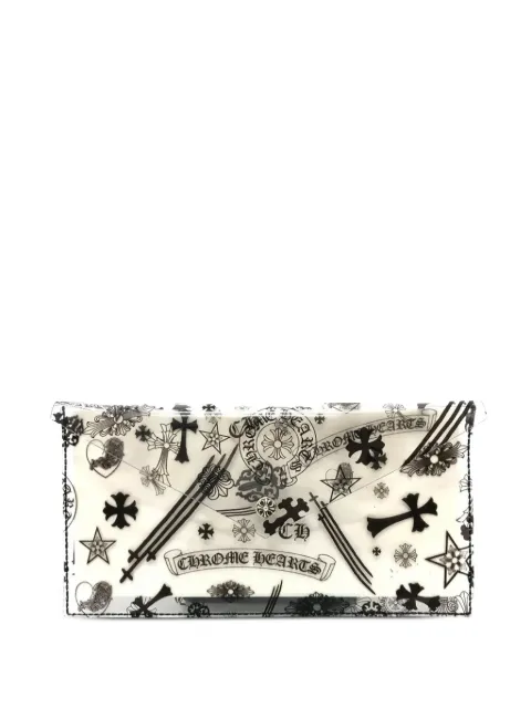 Chrome Hearts logo-print clutch bag