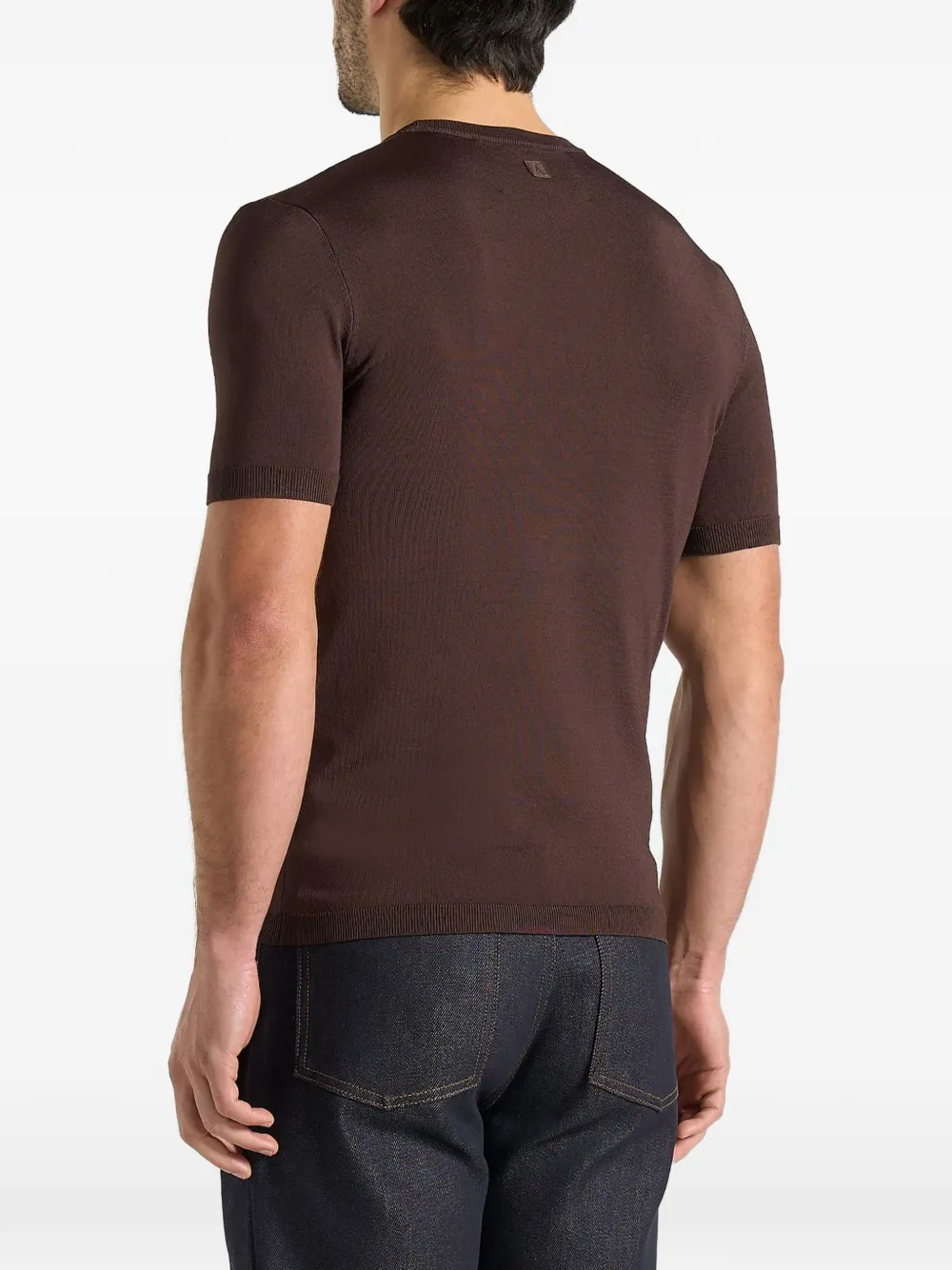Manière De Voir TS010 luxe gebreid T-shirt Bruin