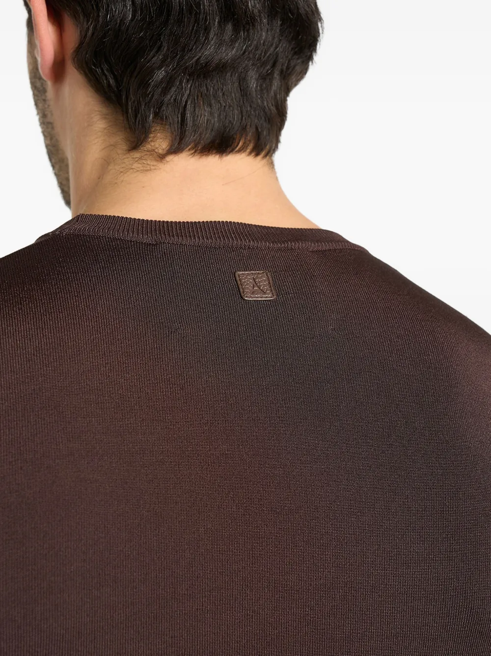 Manière De Voir TS010 luxe gebreid T-shirt Bruin