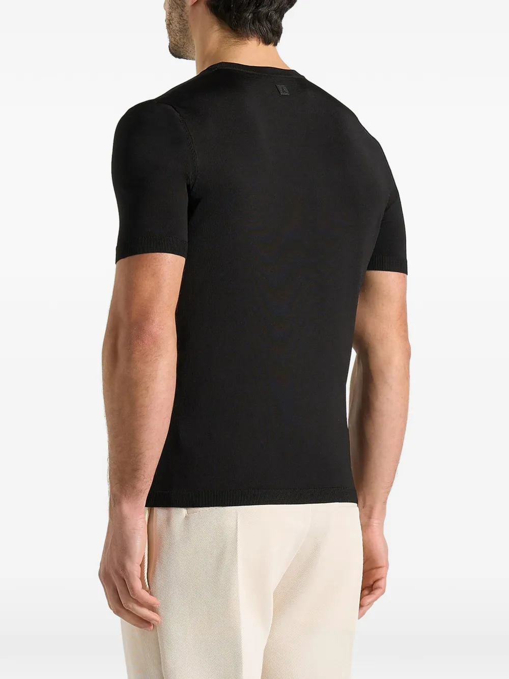 Manière De Voir TS010 gebreid T-shirt Zwart