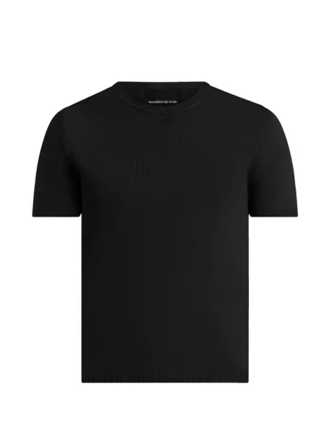 Manière De Voir TS010 in black luxe knitted T-shirt