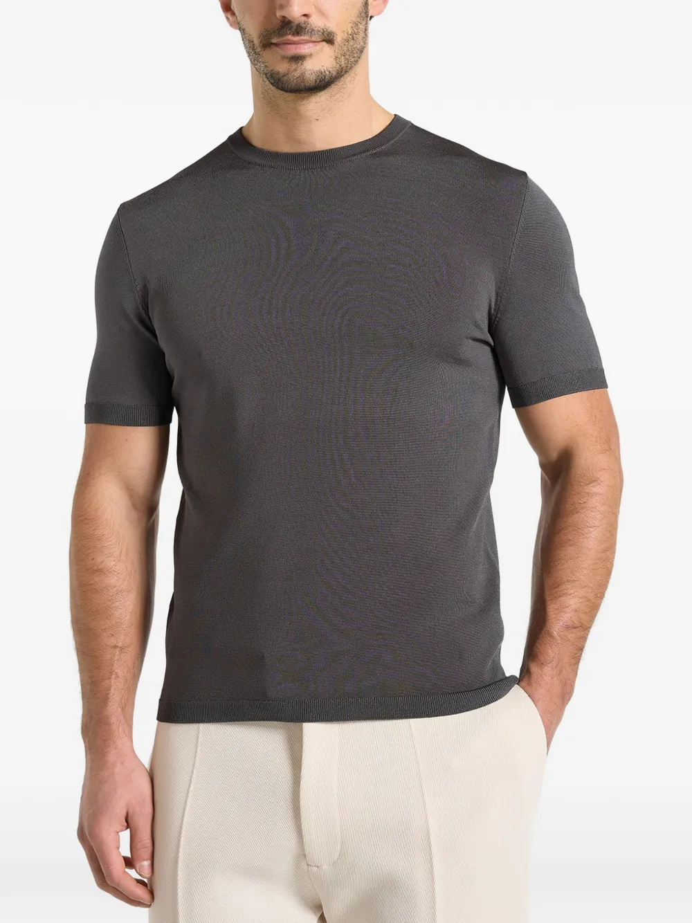 Manière De Voir TS010 luxe gebreid T-shirt Grijs