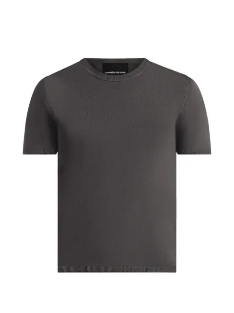 Manière De Voir TS010 in charcoal luxe knitted T-shirt