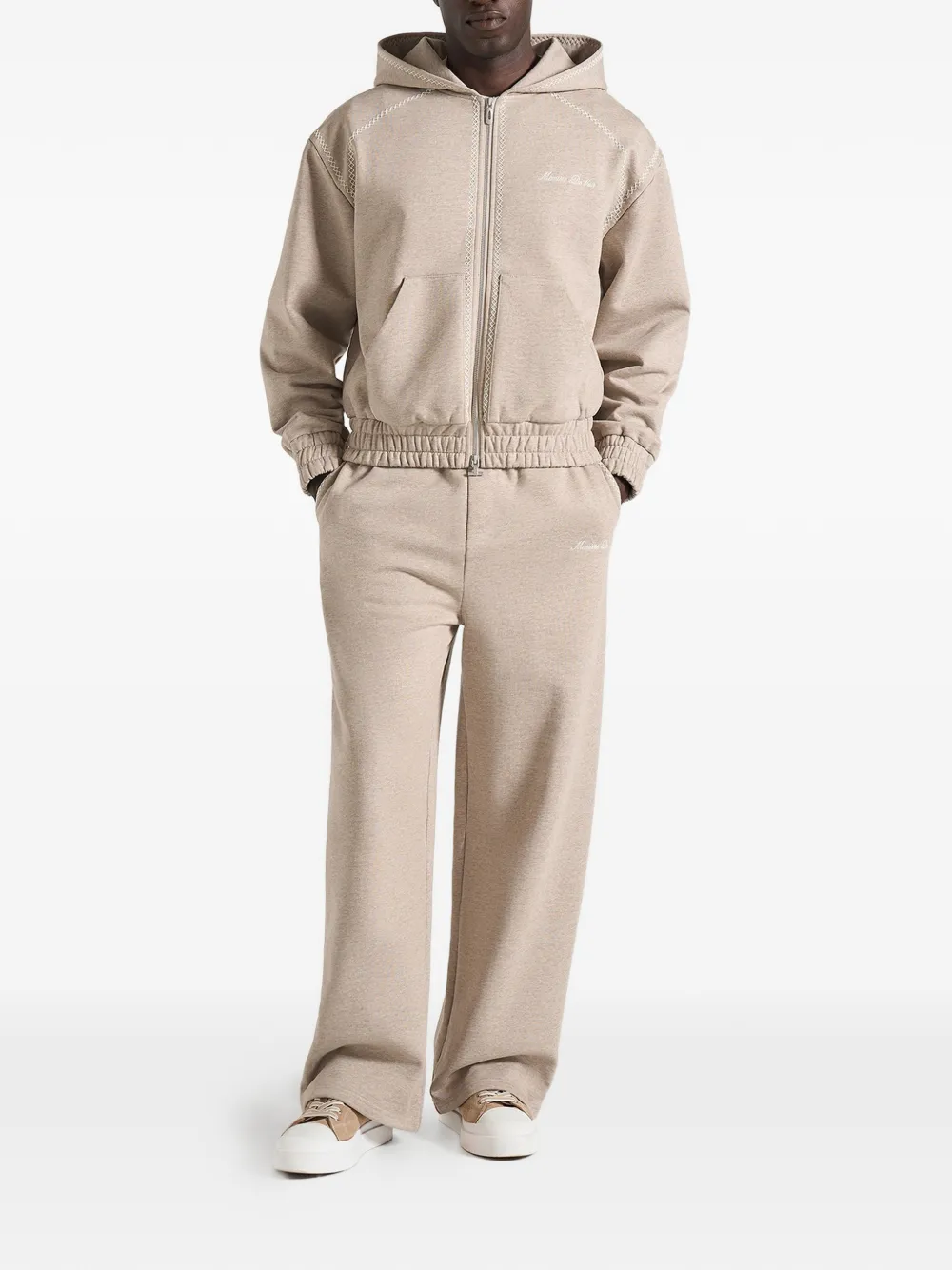 Manière De Voir Ollie hoodie met rits en raglan-effect Beige