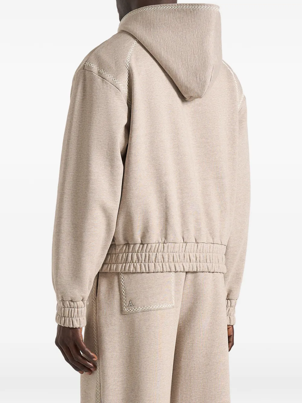 Manière De Voir Ollie hoodie met rits en raglan-effect Beige