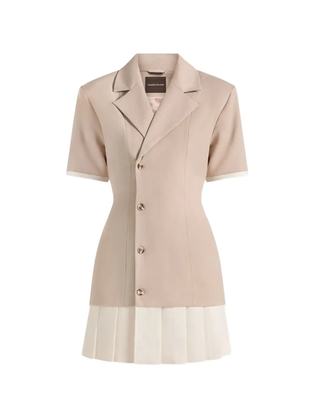 Manière De Voir Baya tailored pleated blazer dress - Neutrals